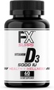 FXSUPS 维生素 D3 5000 IU(1包,60易吞软胶) QQ 男女健康健康饮食补充 QQ Cholecalciferol,最佳骨骼,心脏健康,免疫系统,肺功能