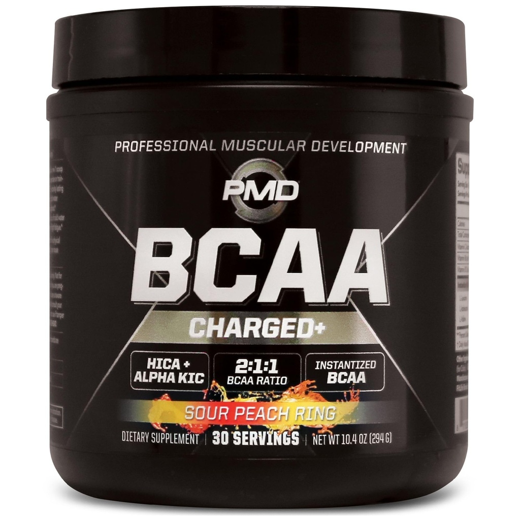 PMD Sports BCAA 充电美味的氨基酸饮料 性能和回收混合 - 增加肌肉功能 锻炼和日常能源 - 酸桃环(30架)