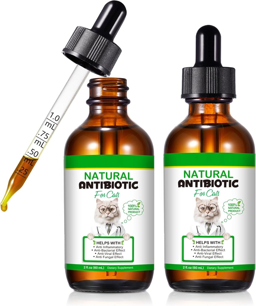 猫类抗生素、猫类抗生素、天然猫类多维特敏草药补充60ml-2pcs