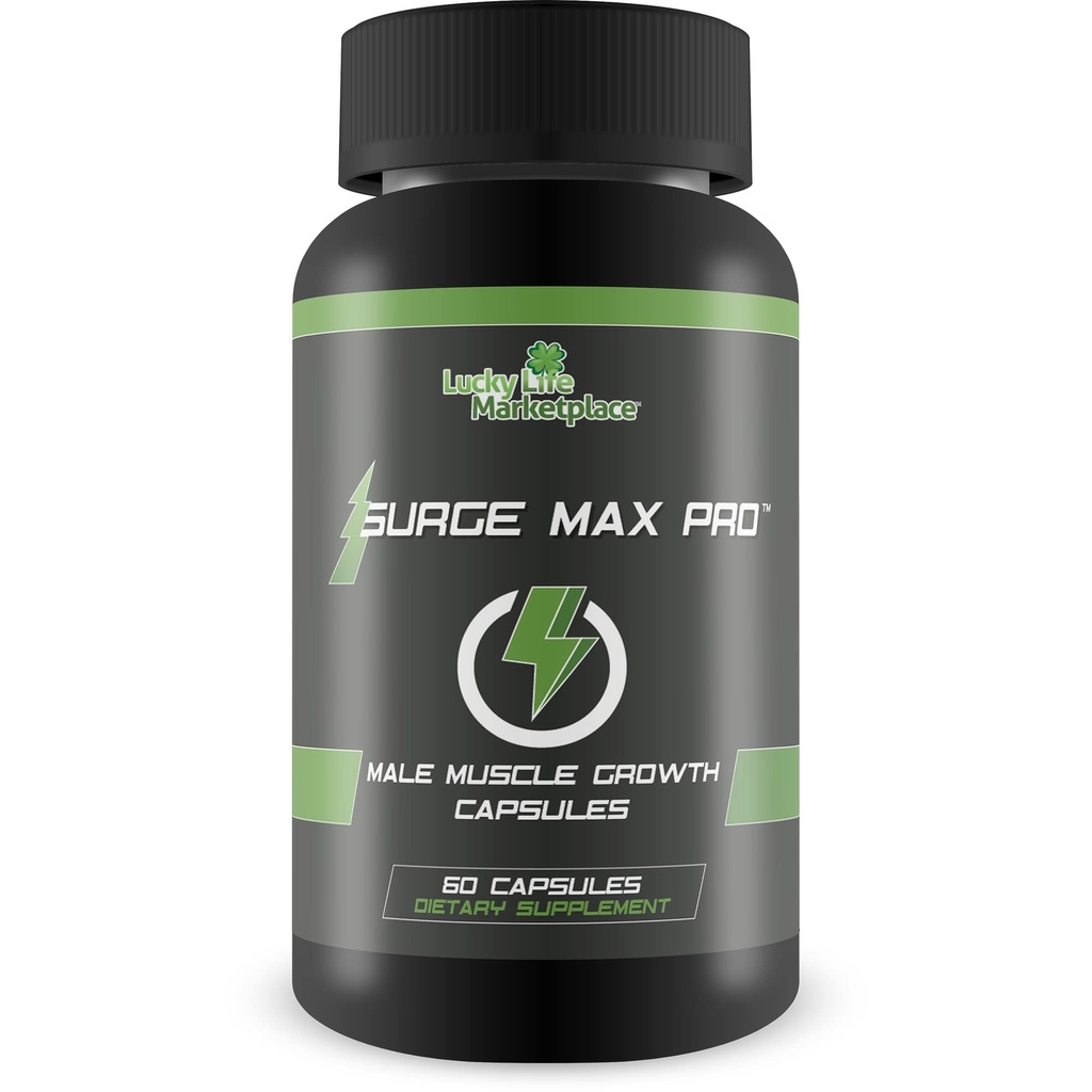 Surge Max Pro - 肌肉生长公式 - 增强力量,力量, Stamina, & Energy - 爆炸性肌肉泵 - 大收益 - 援助向肌肉输送氧气和营养物质 - L-Arginine - 构建肌肉质量