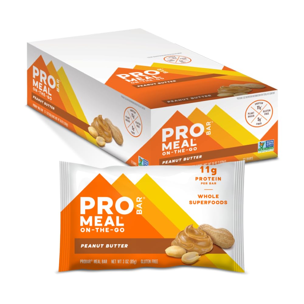 PROBAR - MEAL酒吧、花生酱、非GMO、无葡萄糖、健康、植物、全食品、自然能源(12个计数)