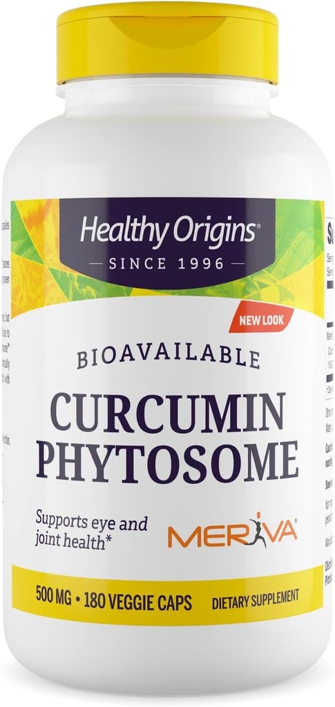 健康原产物 Crucumin Phytosome (Feature Meriva SF) 500 mg,支持关节和眼部健康,非GMO,Vegan,180 Veggie Capsules