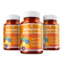 1 肉类维生素B 复合体 3 Pack – 含有5-MTHF Folate,B1,B2,B5,B6,Methy B12,Niacin & Biotin – 非GMO,Vegan,美国制造的生物维生素B