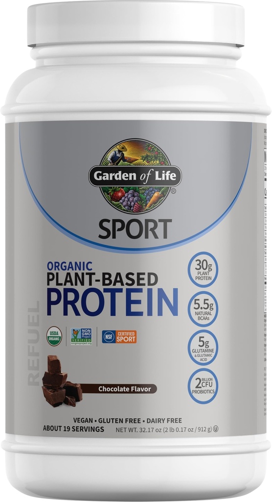 配有Probiotics、BCAAs、NSF认证、Gluten Free & Sport、非转基因生物、运动蛋白粉、19种服务品、巧克力