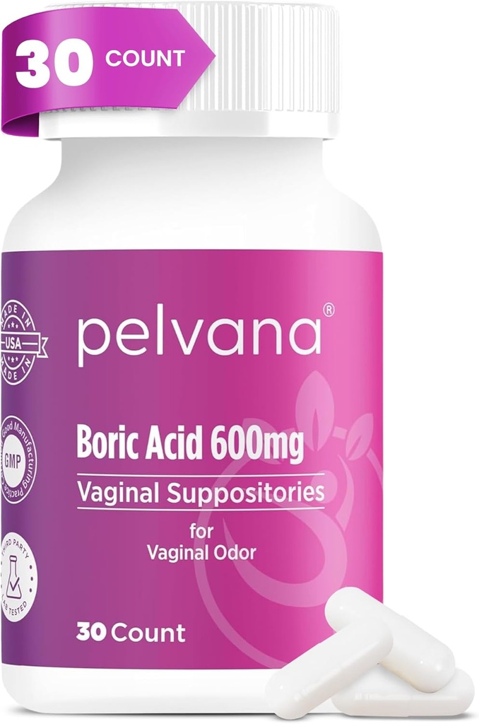 Pelvana Boric Acid Propositions for Women 30 Countries - 阴道食臭和新鲜,女性卫生与健康 - 第三方实验室 美国检验与瓶装 - 女性健康味溶液