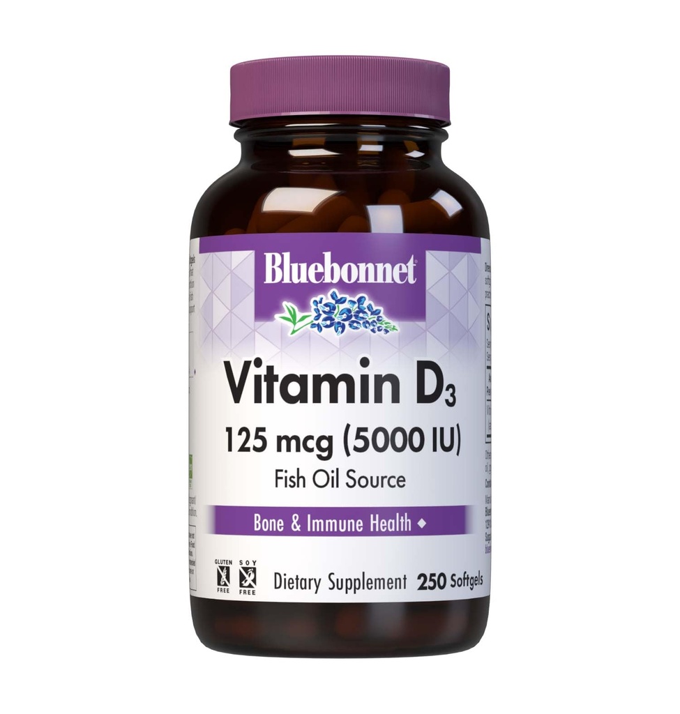 Bluebonnet 营养 维生素 D35,000 IU 软胶,肌肉和骨骼生长中的艾滋,鱼油的胆固醇,非转基因O,Gluten Free,Soy Free,乳制品自由,黄色,250软胶