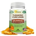 a 配有生物牡蛎黑辣椒提取剂的1300mg 配有95%的Crucuminoids,100%配有天然的Tumic根粉末补充剂,纯和联合硬化药丸