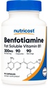 营养成本 Benfotiamine 300mg, 90 Capsules - Gluten Free, 非GMO, 以及蔬菜友好型易溶性维生素B1