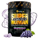 ALPHA LION 超人超高压前置工作粉,Beta Alanine,L-Taurine & 356mg 三源咖啡因用于可持续能源,Nitric Oxide & Citrulline用于泵(21种服务,葡萄火焰)