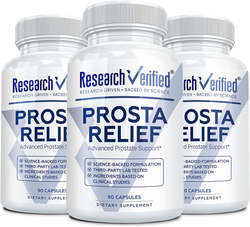 经核实的Prosta Relief -- -- Saw Palmetto和Bioperine -- -- 前列腺健康;Bladder & Urinary健康、驱动和性能;纯天然,90 Capsules(第3包)