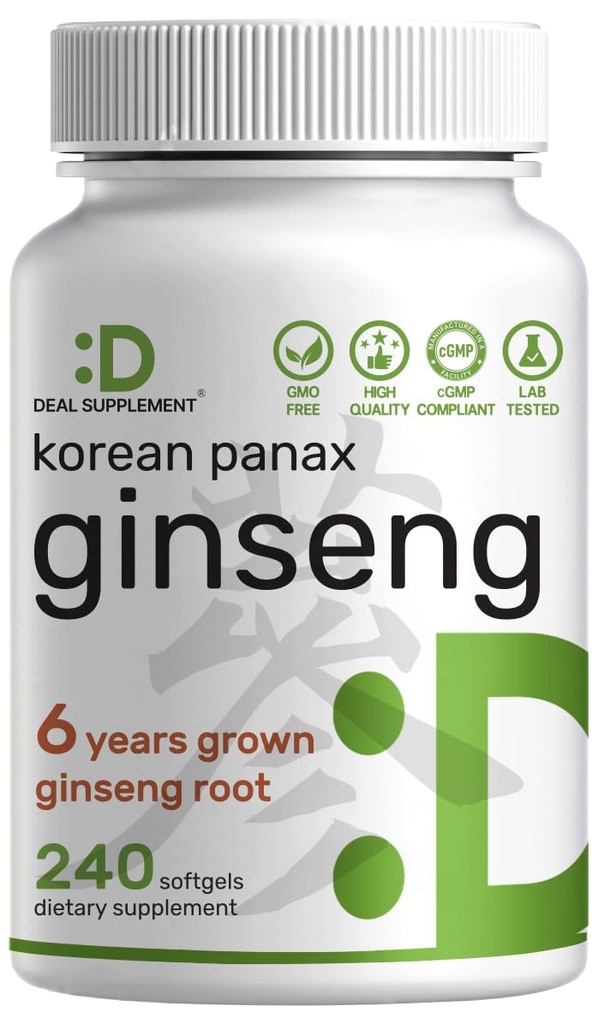 韩国红色Panax Ginseng根提取器,7,500mg service,240mg软胶 —150mg Active Ginsenosides