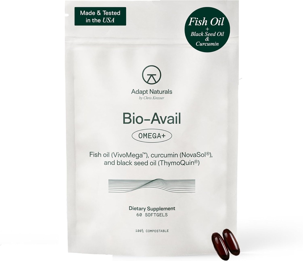 适应自然Omega 3 鱼油补充剂,配有生物可获性Crucumin & Black Seed, 1500mg 鱼油 EPA DHA Omega 3 Fatty Acids 支持关节,肌肉和心脏 QQ 不受欢迎-30天供应.