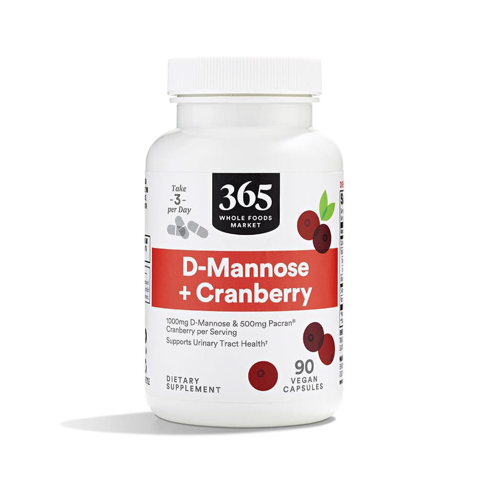 365 由全美食品市场,D-Mannose With Cranberry, 90 Counter 提供