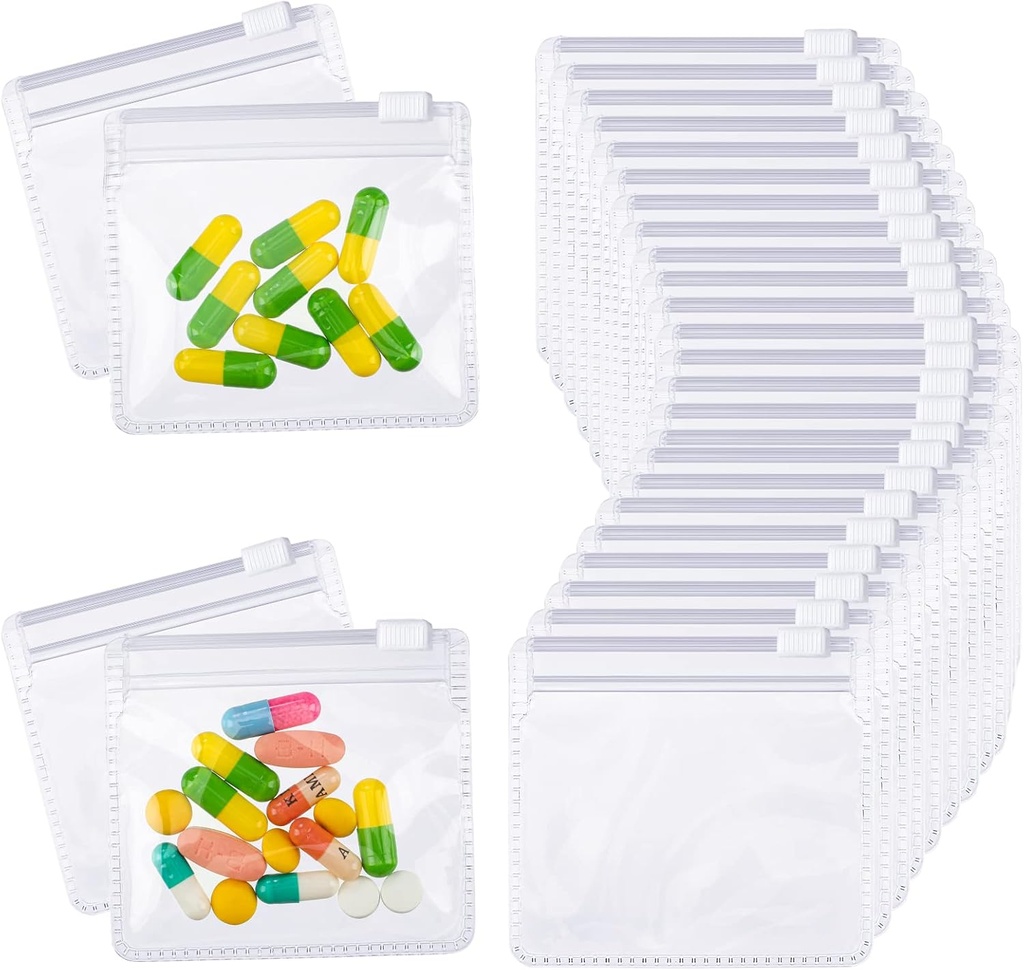 Nuanchu 12 Piecles Pill Pouches Bags 设置可重复使用的 Zippered Pill Baggies 清除塑料自封旅行药品组织者 药品和小物品幻灯片锁存储器