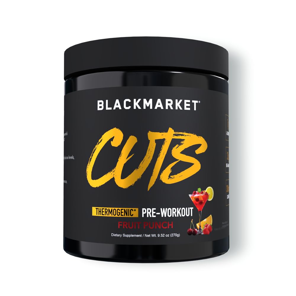 BLACKKET CUTS 预选赛 — 热能和男女焦点粉,肥代谢,肌肉定义,Creatine Free, 30 services (Fruit Punch)