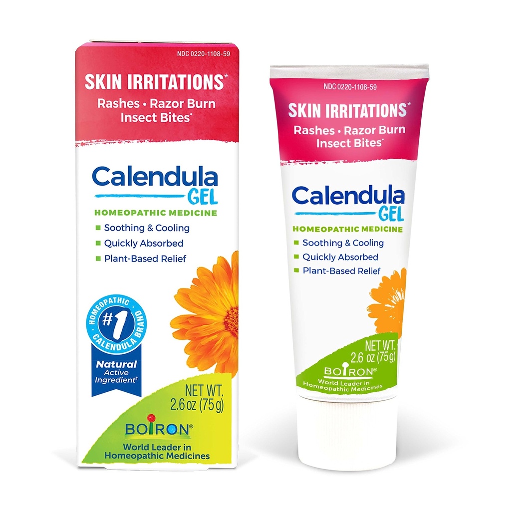 Boiron Calendula Gel 从拉什斯、皮肤刺激、Razor Burn, 或昆虫Bites - 非油脂和无油脂 - 2.6oz