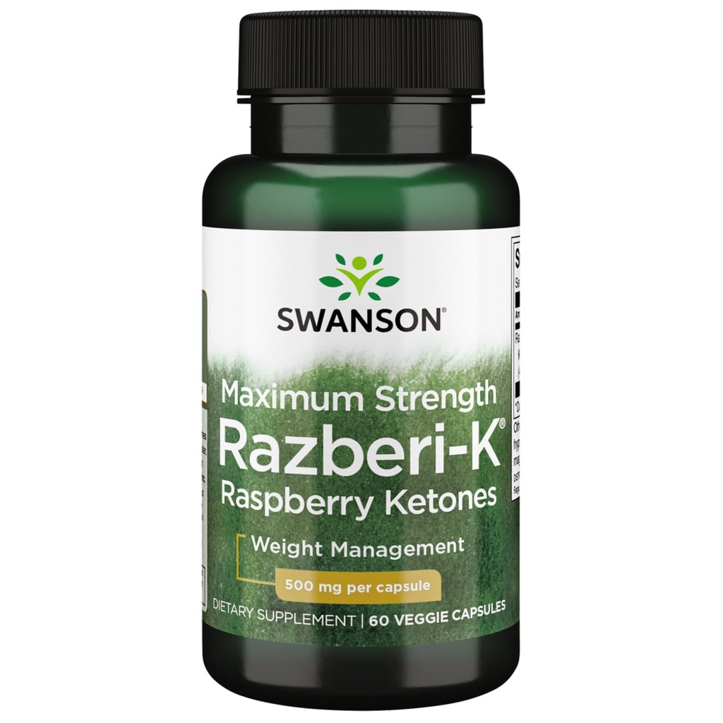 Swanson 最大强度 Razberi-K 500 毫克 60 Veg 卡普尔