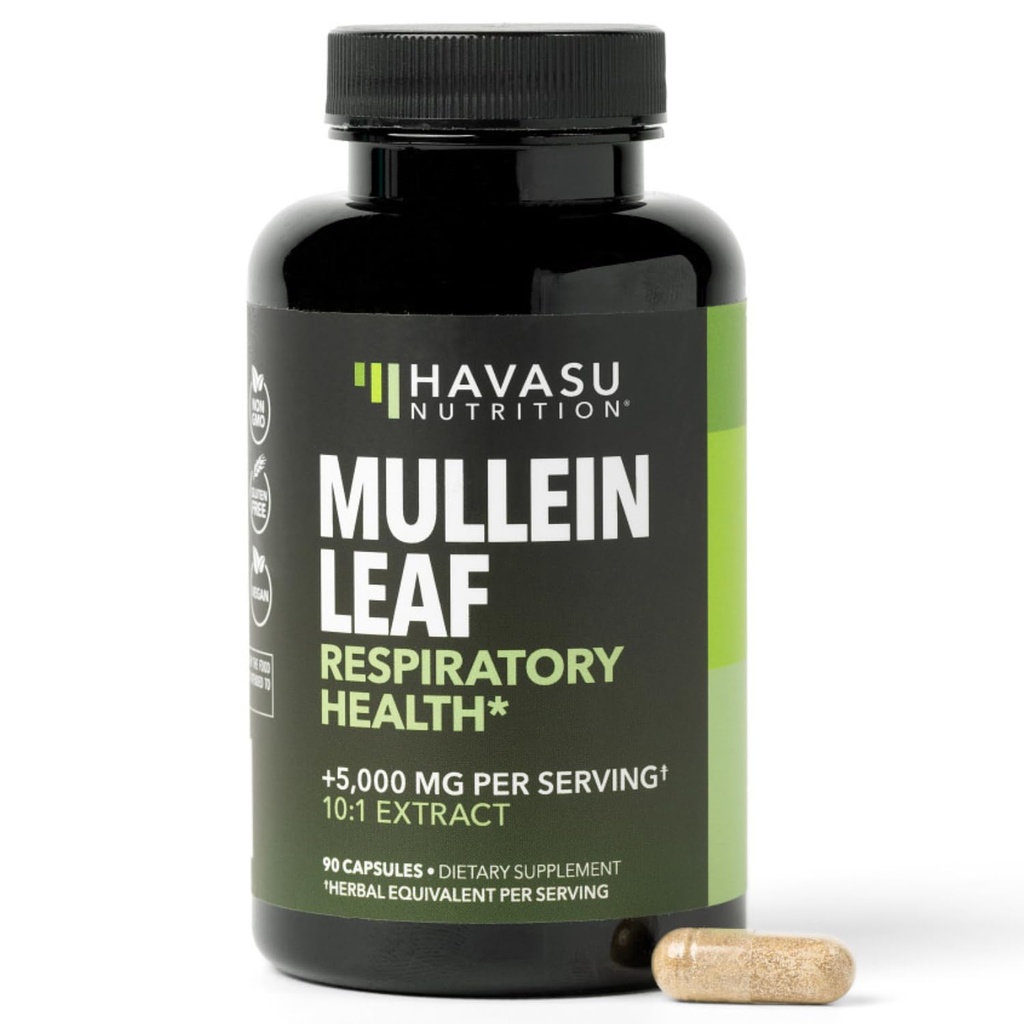 Mullein Leaf Capsules促进呼吸卫生 -- -- 5 000 mg 摘录 10:1 肺支持和免疫功能 -- -- 90 Counter -- -- Vegan, Non-GMO Capsules -- -- 每日健康补充草药 -- -- 3个月供应