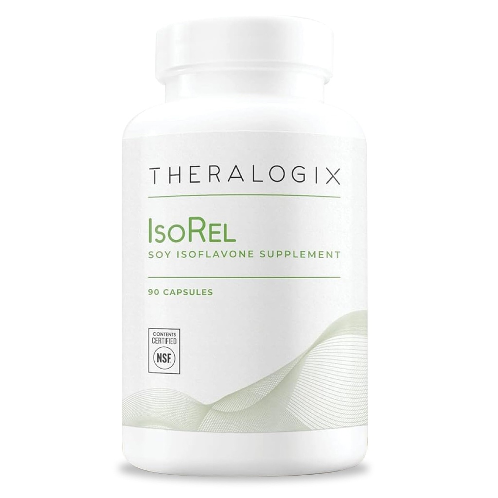 Theralogix IsoRel全豆提取补充 - 90天供应 - 对援助热闪光灯的更年期支持 - 男子前列腺健康支持 - NSF认证 - 90 Capsules