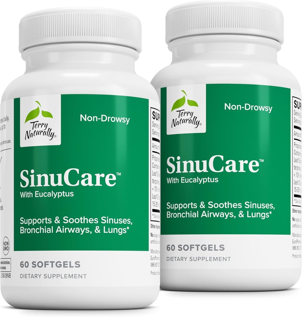Terry Ritally SinuCare - 胸腺健康支持补充剂 - 健康阴道援助 - 支持健康肺的饮食补充剂 - 60 Softgels (2 Pack)