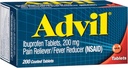 Advil Pain Reliver and Fever Reliefer, 治疗头痛、背痛、月经疼痛和联合疼痛的疼痛药剂 -- -- 200张合肥药片