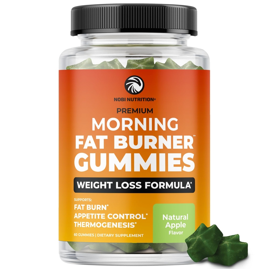 Morning Fat Burner Gummys 女性和男性体重损失 吞噬抑制剂和代谢药 助推剂 热致贝利 肥肉 燃烧器加绿茶 加西亚 绿咖啡 豆类和更多 60古米