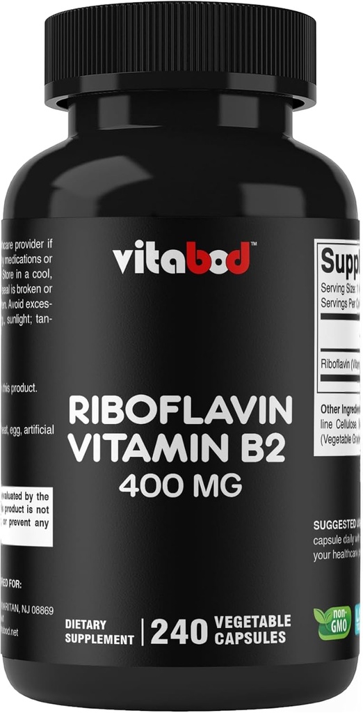 维生素B2(Riboflavin)400 mg 240 蔬菜卡普尔-支持细胞能量和红血球生产