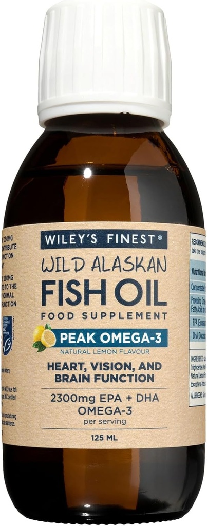 威利最精细的峰顶 Omega-3 Liquid 2150mg EPA + DHA Omega-3 天然野生阿拉斯加鱼油食品 25 服务