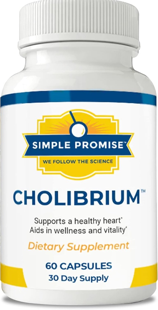 简单承诺 - Cholibrium - 配有狮子马内(Lions Mane)的蘑菇补充剂 - 心脏和胆固醇支持,60盖