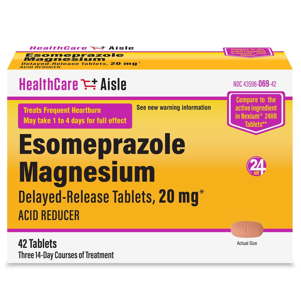 健康护理,Someprazole 镁延迟释放片,20mg - 42 Counter - 减少酸剂,提供心脏灼伤救济