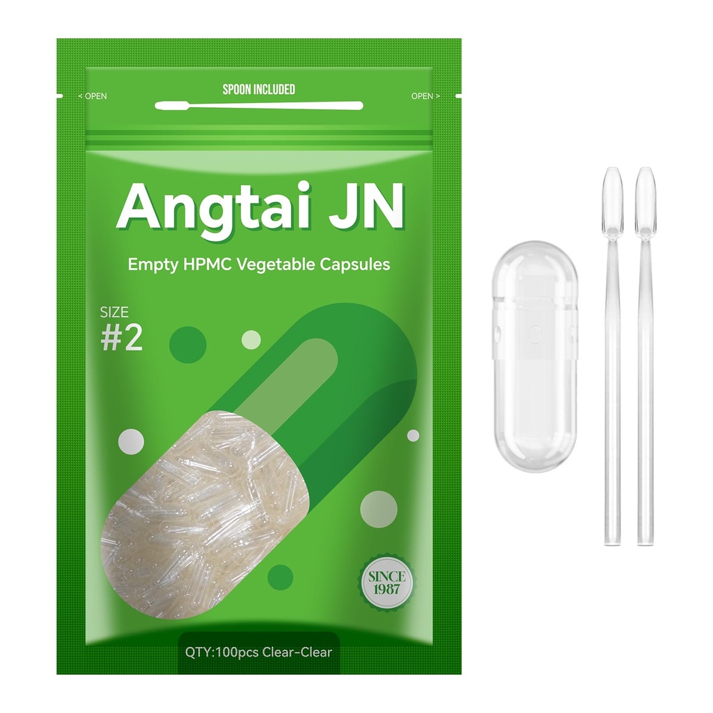 Vegan 空药丸大小 2 厂基清空(100个计数) Gluten 免费,非GMO,Halal 认证盖装填 Kit 配有 2 个 Spoons for Vegetarian DIY Your Onn Suppers