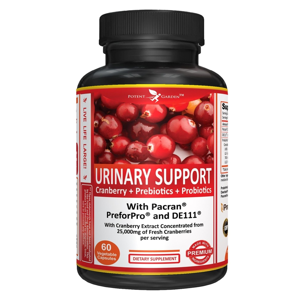 精液园 尿液园 支持妇女 尿液育人保健方案 Cranberry Capsules 配有 5 亿 CMUs Cranberry 抽取、预生药和 Probiotics 供妇女 配有 60 Caps, 30 种服务