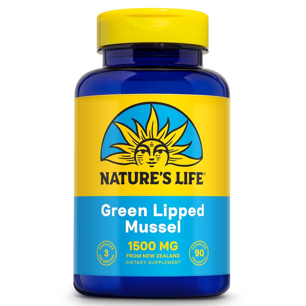 自然生活绿色 浸泡Mussel 1500 mg - 新西兰绿色 浸泡Mussel 补充 自然食用Omega 3脂肪酸 - 60天保障,实验室验证 - 30名服务员,90名卡普尔