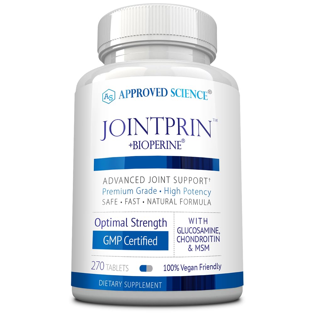 核准的科学联合支助-联合支助补编-Glucosamine、MSM、Chondroitin、Turmeric、Boswellia、BioPerine-3个月供应