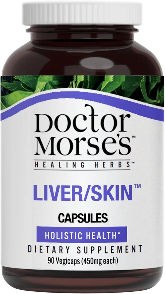 Morse医生的肝脏/皮肤护理补充剂 - 自然消化系统健康与消除支持 - Naturopath 公式化 - 牛奶 湿疹种子 Burdock, Bayberry, Dandelion Root - 90 Capsules