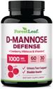 ForestLeaf D Mannose 1000mg Capsules - D-Mannose with Cranberry, Hibiscus & VIT C, 男女尿道切除术健康, UTI的有机DMannose药丸, 尿道健康与Bladder支持 60 Capsules