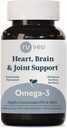 Ruved Omega-3 - Omega 3鱼油,每罐1000毫克,EPA & DHA 女性和男性的鱼油补充品,心脏,大脑,和联合支持 - 60 Softgel Capsules (1个计数)