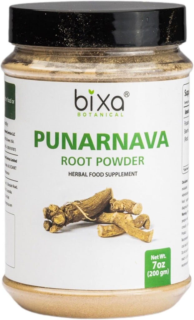 bix BOTANICAL Punarnava Powder 天然氧化和流体平衡支持 → Boerhavia diffusa → 200 grams / 7 OZ Ayurvedic 草药补充 → Gluten Free, N-GMO, Steam tried, Vegan, 100%纯