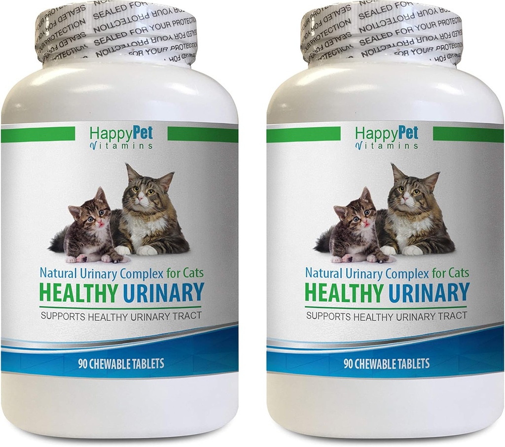 猫失禁补充剂 - CAT健康尿道复合剂 - UTI解决方案 - 自然公式 - 猫 Cranberry粉末 - 2瓶(180片)