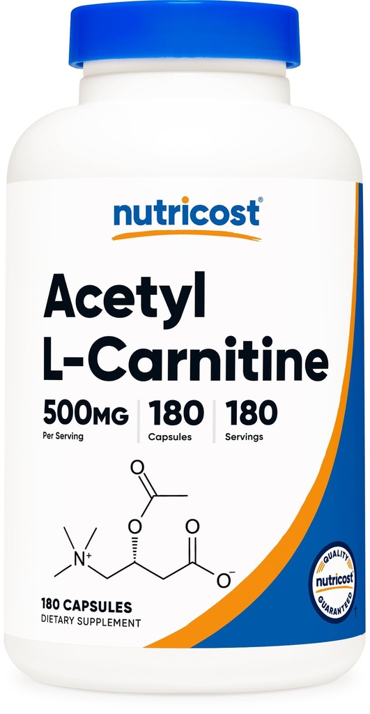 乙酰L-Carnitine(ALCAR)500毫克、180卡普尔、180个服役者 -- -- 非GMO和Gluten免费,每役1卡普尔