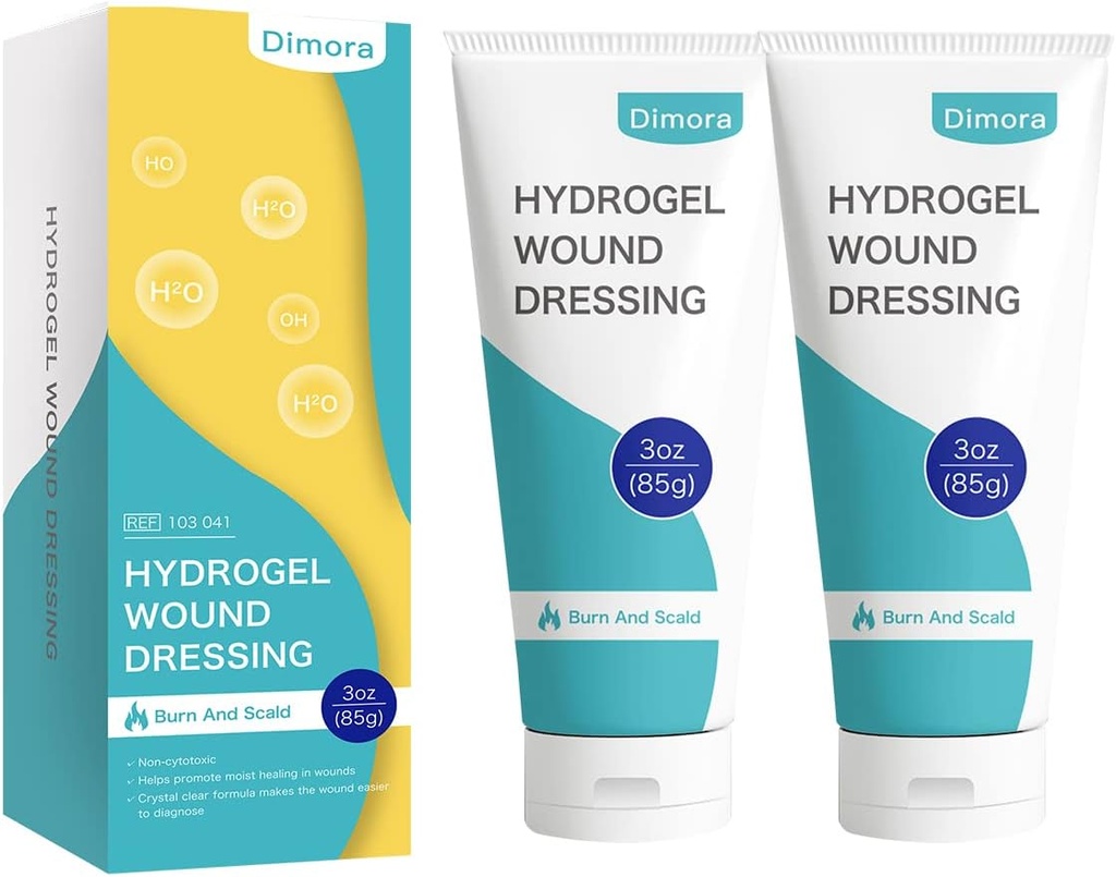 Dimora 2 Packs 6oz Hydrigel 急救膏、烧因焦里酥油、皮肤修复油脂用于紧急烧伤、手术后切除、布鲁伊斯、减肥伤痛护理