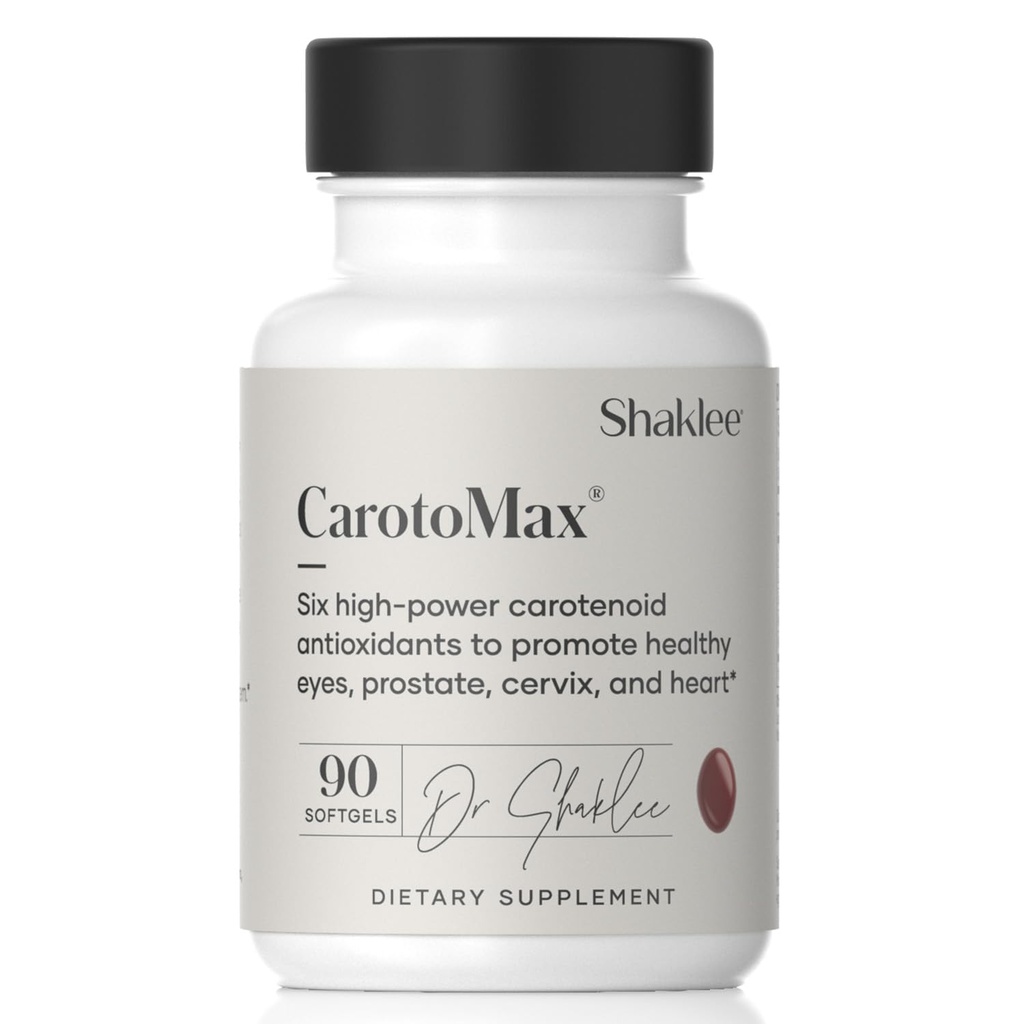 Shaklee - CarotoMax - 高级眼部健康公式 w/ 6 关键心血管 - 支持视野 - Lutein, Zeaxanthin, Beta-Carotene, Astaxanthin - 促进 Macular 健康 - 90 软胶