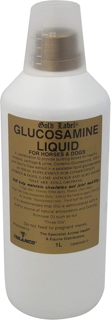 Glucosamine 液态金标签、马补充剂、健康关节和流动性,1升
