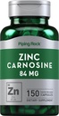 (原始内容存档于2018-03-26). Piping Rock Zinc Carnosine Supplement | 84mg | 150 Capsules | 非GMO, Gluten Free