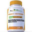 高剂量额外强度 1200mg 维生素C + 氨基化合物支持健康 120 Capsule 2个月供应 Veggie Capsule 非GMO Gluten Free Vegan