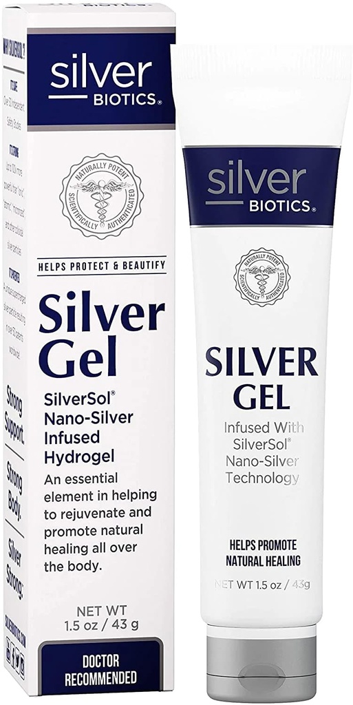 美国生物科技实验室 银质生物 专利多价银醇 20 PPM Souting Skin Gel | Versatile 1.5 oz for Skin Comfort and Wellness