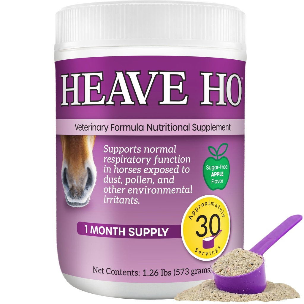 呼吸过敏症的Heave Ho马营养补充剂,COPD,咳嗽30种无糖苹果