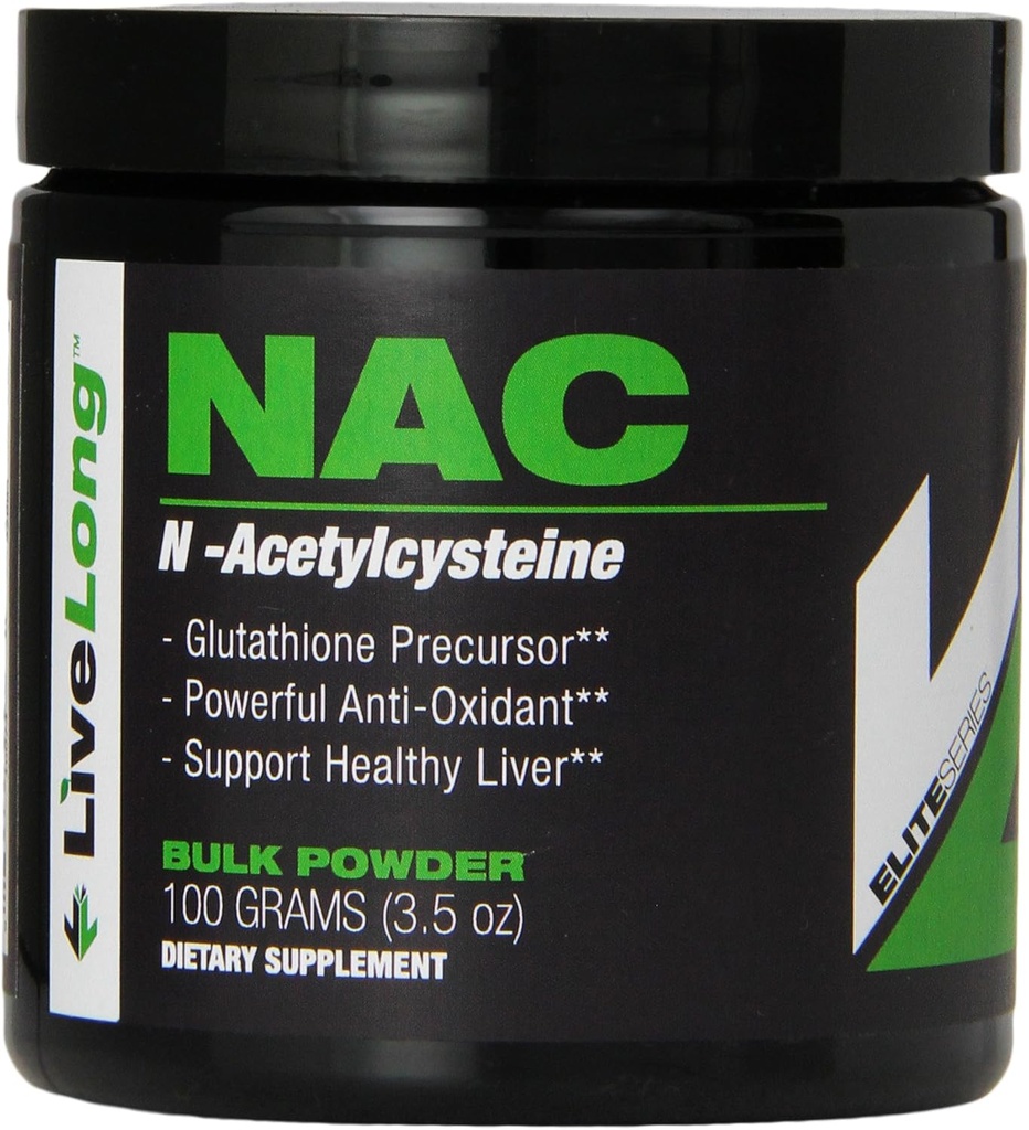 纯 N-乙酰L-Cysteine(NAC) 粉末、肝脏健康和细胞支持、粉末补充剂、用于健体和一般健康和抗氧化剂支持的NAC、3.5 Oz(包装5月 Vary)
