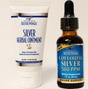 天然路径银翼补充剂 - Coloidal Silver 500 ppm (1 oz / 30 ml) 免疫支持加草药膏 250 ppm (1.5 oz)