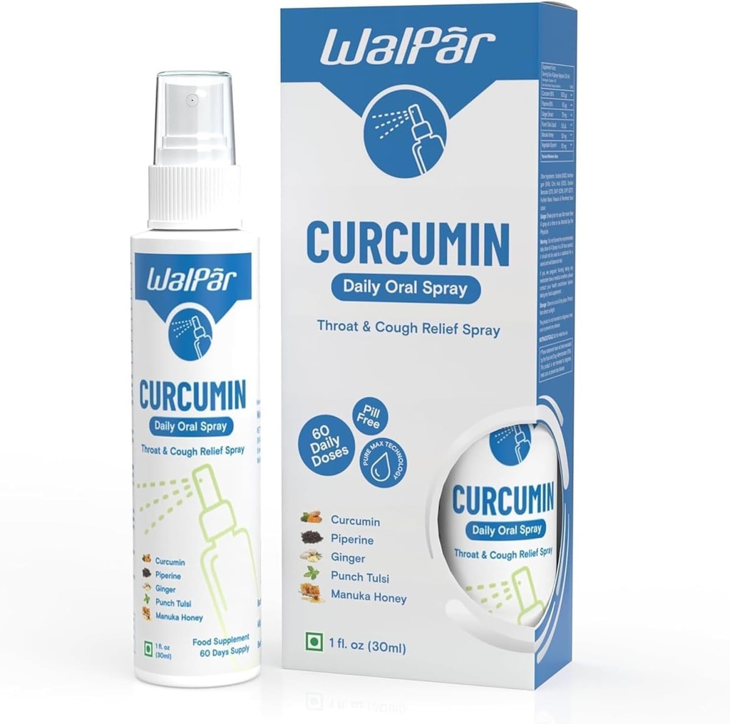 Curcumin 口腔喷洒 -- -- 与Curcumin、Piperine、Ginger Extract、Punch Tulsi和Manuka Honey 的天然混合剂